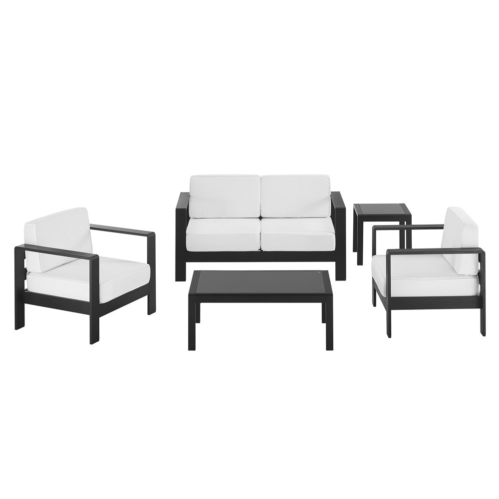 Linon Home Decor - Karah Outdoor Black 2 Seater 5PC Set - ODNH16BLK2STRPC5 view 2