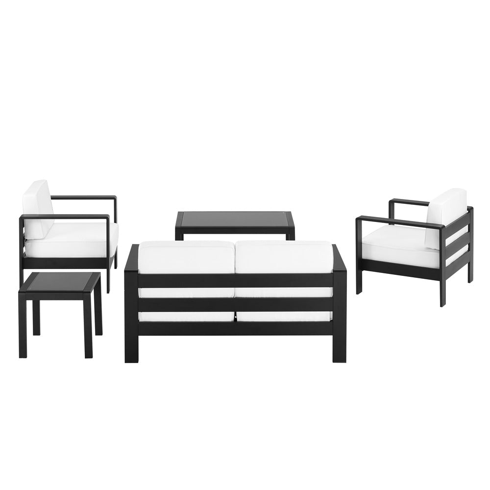 Linon Home Decor - Karah Outdoor Black 2 Seater 5PC Set - ODNH16BLK2STRPC5 view 4