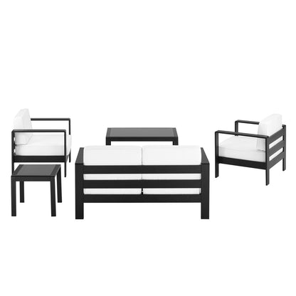 Linon Home Decor - Karah Outdoor Black 2 Seater 5PC Set - ODNH16BLK2STRPC5 view 4