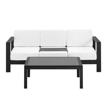 Linon Home Decor - Karah Outdoor Black 3 Seater 2PC Set - ODNH16BLK3STRCTPC2 view 2