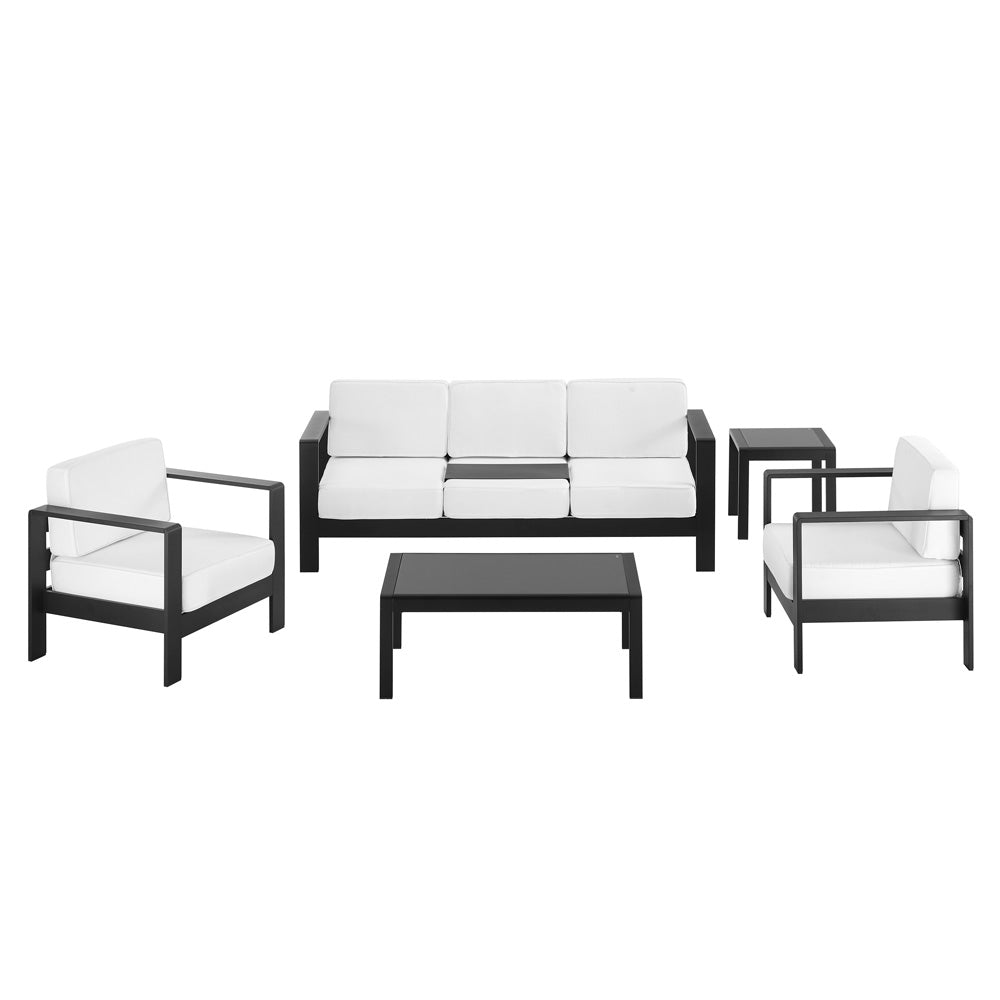 Linon Home Decor - Karah Outdoor Black 3 Seater 5PC Set - ODNH16BLK3STRPC5 view 2