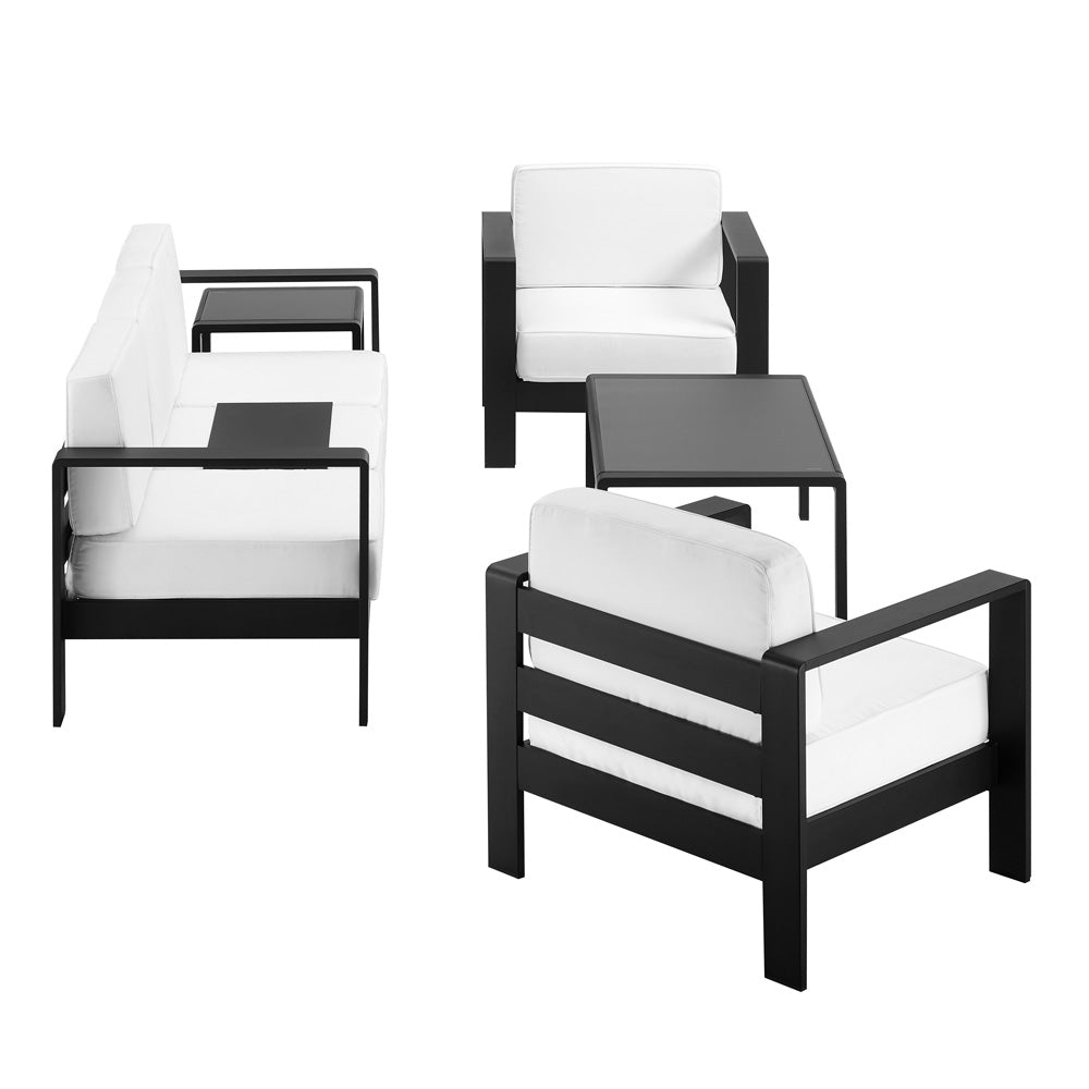 Linon Home Decor - Karah Outdoor Black 3 Seater 5PC Set - ODNH16BLK3STRPC5 view 4