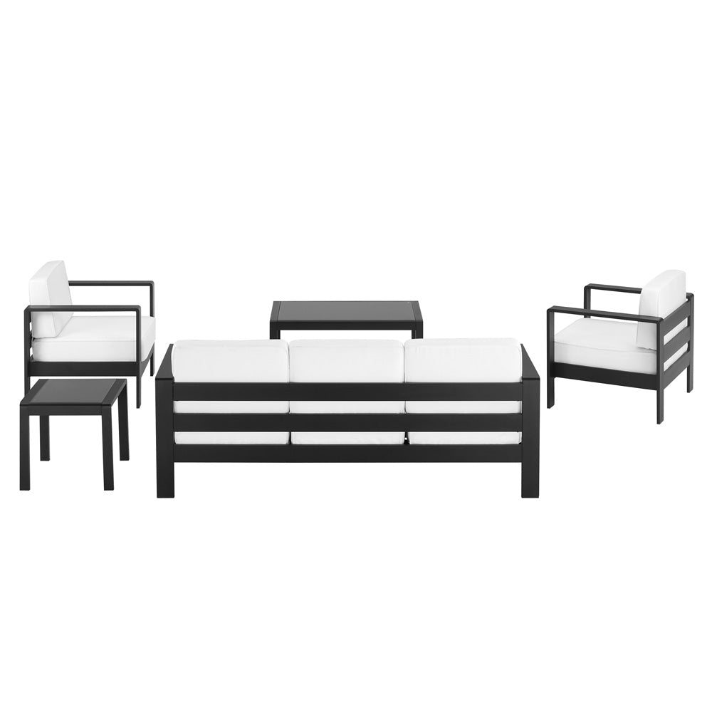Linon Home Decor - Karah Outdoor Black 3 Seater 5PC Set - ODNH16BLK3STRPC5 view 5