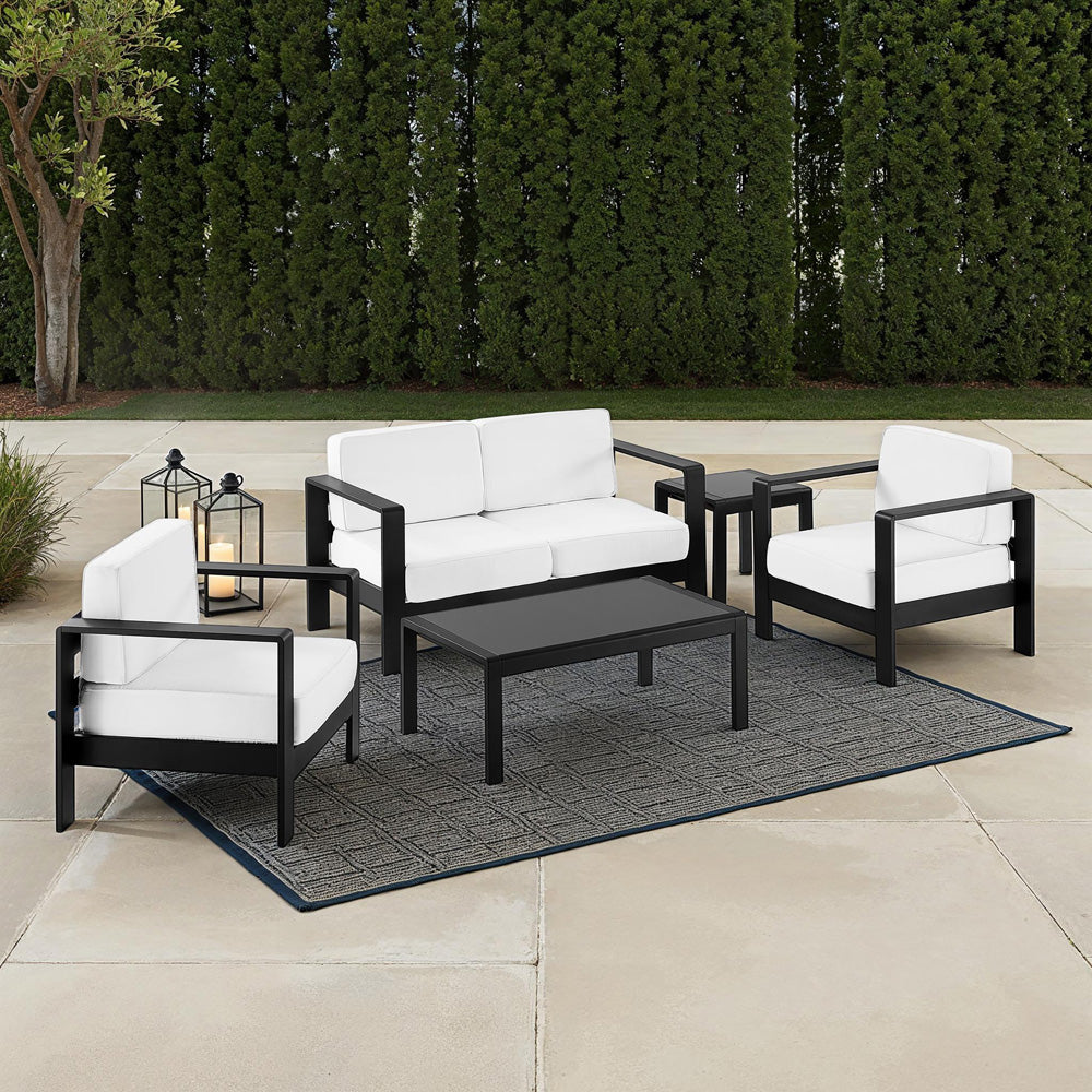 Linon Home Decor - Karah Outdoor Black 3 Seater 5PC Set - ODNH16BLK3STRPC5 view 8