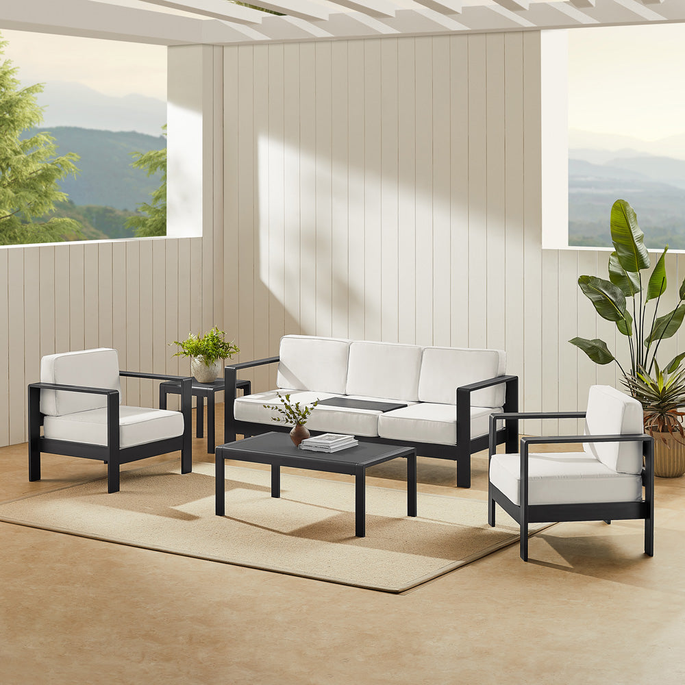 Linon Home Decor - Karah Outdoor Black 3 Seater 5PC Set - ODNH16BLK3STRPC5 view 9