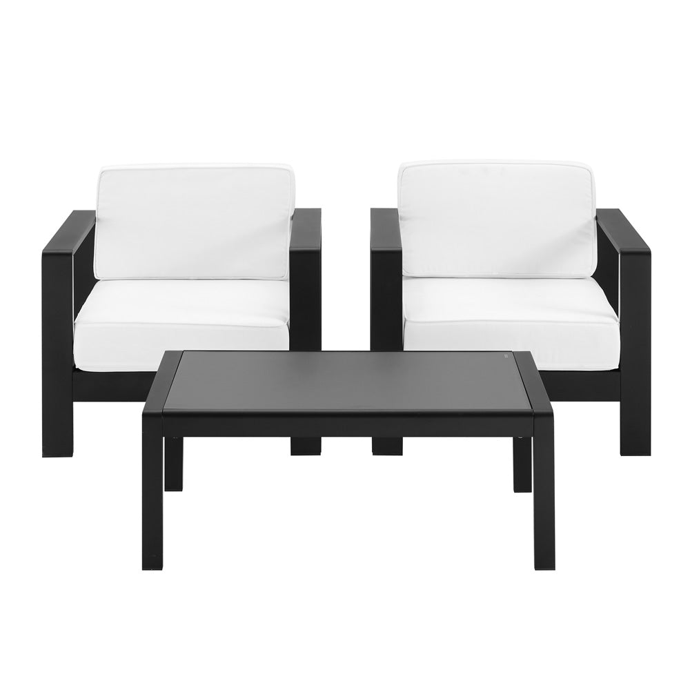 Linon Home Decor - Karah Outdoor Black 3PC Set - ODNH16BLKCHCTPC3 view 2