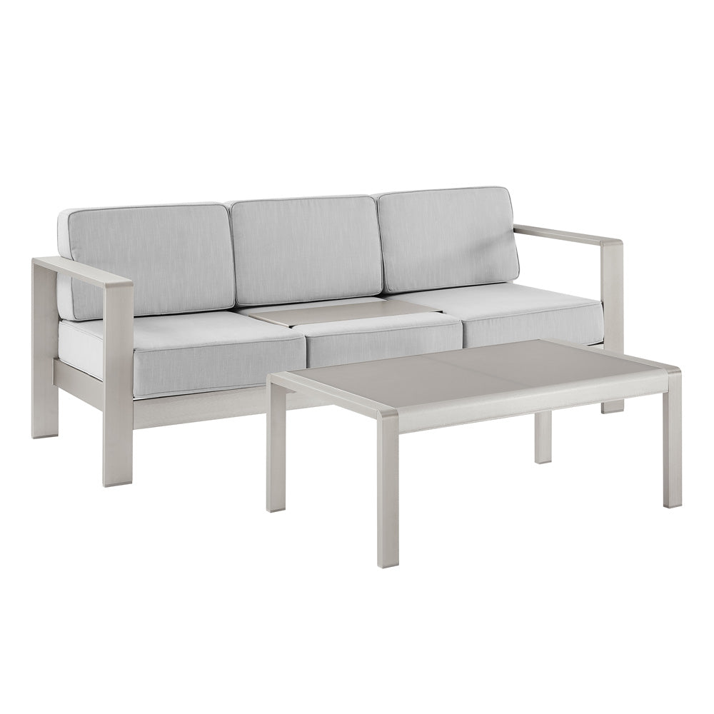 Linon Home Decor - Karah Outdoor Grey 3 Seater 2PC Set - ODNH16GRY3STRCTPC2 view 1