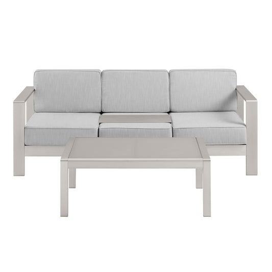 Linon Home Decor - Karah Outdoor Grey 3 Seater 2PC Set - ODNH16GRY3STRCTPC2 view 2