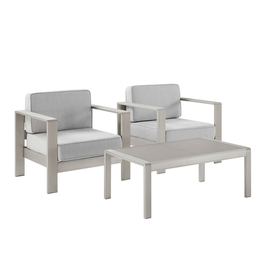 Linon Home Decor - Karah Outdoor Grey 3PC Set - ODNH16GRYCHCTPC3 view 1