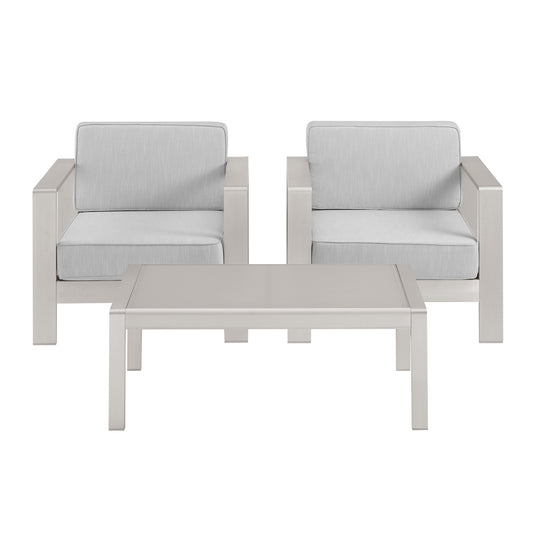 Linon Home Decor - Karah Outdoor Grey 3PC Set - ODNH16GRYCHCTPC3 view 2