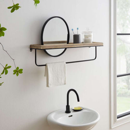 Linon Home Decor - Keating Center Mirror Wall Shelf Black - WL273BLK01ASU veiw 5