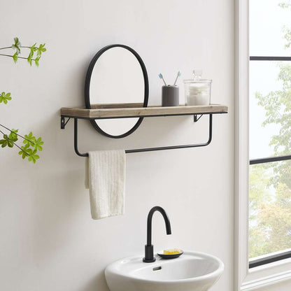 Linon Home Decor - Keating Center Mirror Wall Shelf Black - WL273BLK01ASU veiw 6