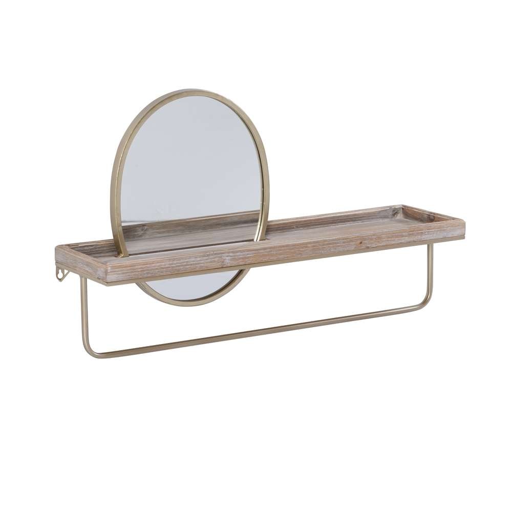 Linon Home Decor - Keating Center Mirror Wall Shelf Gold - WL273GLD01ASU veiw 1