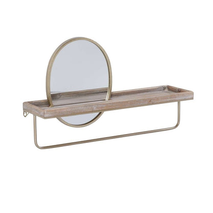 Linon Home Decor - Keating Center Mirror Wall Shelf Gold - WL273GLD01ASU veiw 1