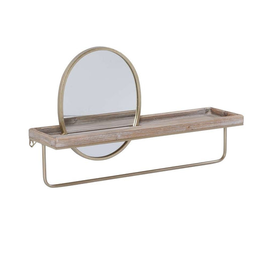 Linon Home Decor - Keating Center Mirror Wall Shelf Gold - WL273GLD01ASU veiw 1