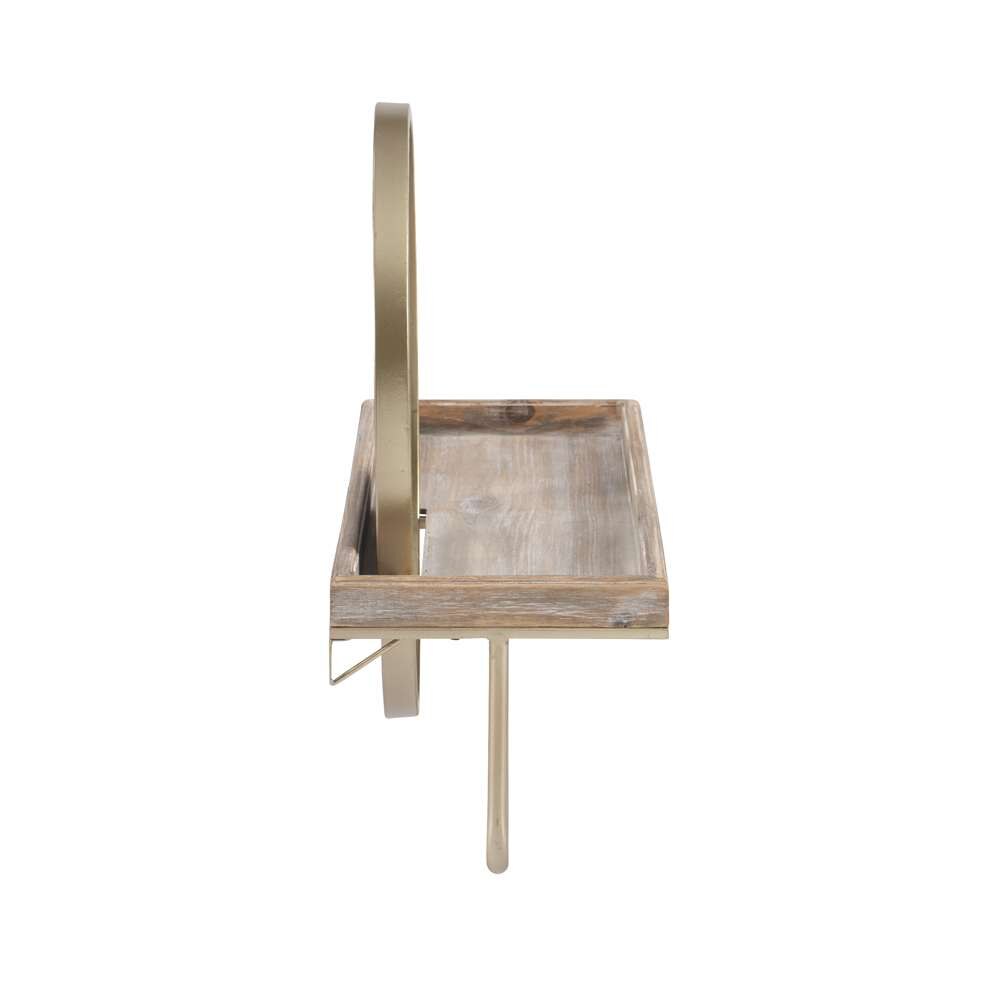 Linon Home Decor - Keating Center Mirror Wall Shelf Gold - WL273GLD01ASU veiw 3