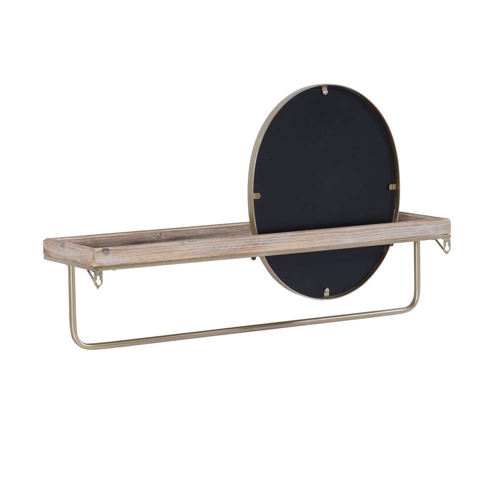 Linon Home Decor - Keating Center Mirror Wall Shelf Gold - WL273GLD01ASU veiw 4