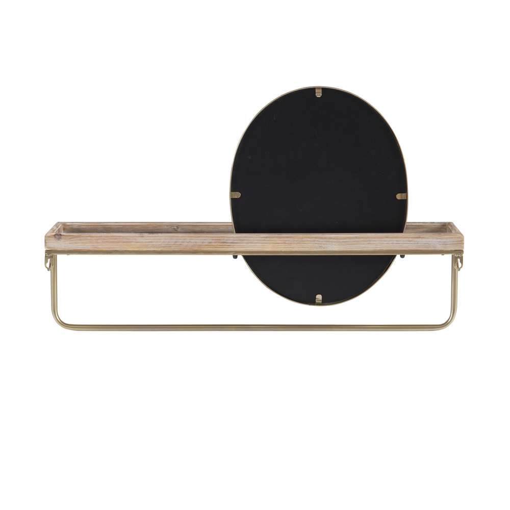 Linon Home Decor - Keating Center Mirror Wall Shelf Gold - WL273GLD01ASU veiw 5