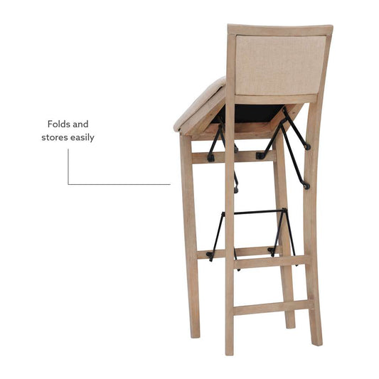 Linon Home Decor - Keira Pad Back Folding Bar Stool Grey Wash - FD39GWASH01U veiw 2
