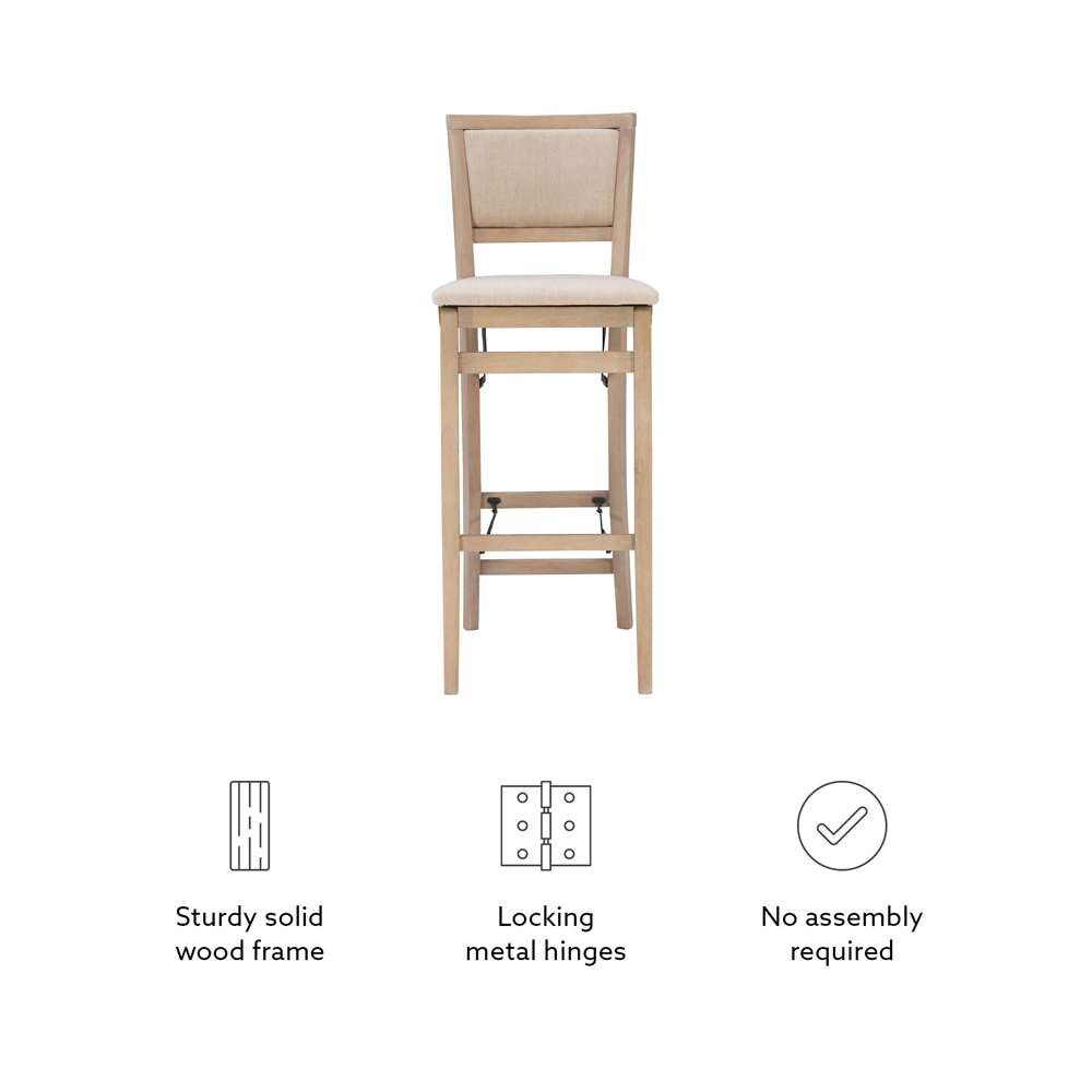 Linon Home Decor - Keira Pad Back Folding Bar Stool Grey Wash - FD39GWASH01U veiw 4