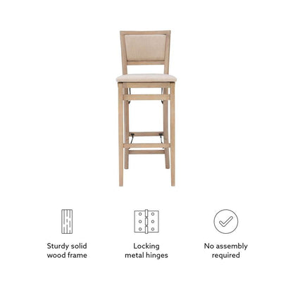Linon Home Decor - Keira Pad Back Folding Bar Stool Grey Wash - FD39GWASH01U veiw 4