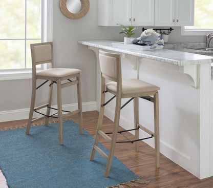 Linon Home Decor - Keira Pad Back Folding Bar Stool Grey Wash - FD39GWASH01U veiw 9