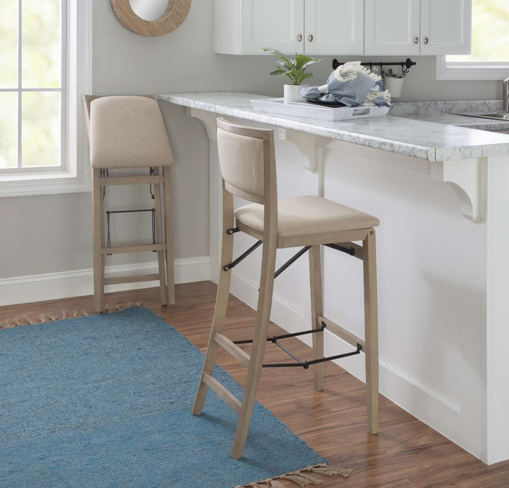 Linon Home Decor - Keira Pad Back Folding Bar Stool Grey Wash - FD39GWASH01U veiw 10