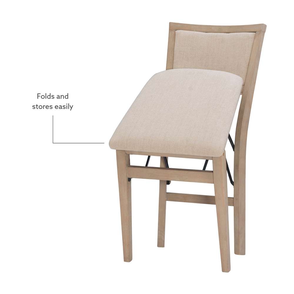 Linon Home Decor - Keira Pad Back Folding Chairs Grey Wash (Set of 2) - FD31GWASH02ASU veiw 2