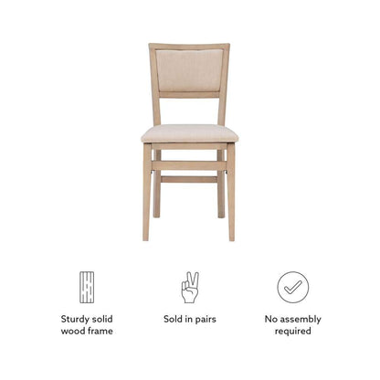 Linon Home Decor - Keira Pad Back Folding Chairs Grey Wash (Set of 2) - FD31GWASH02ASU veiw 4