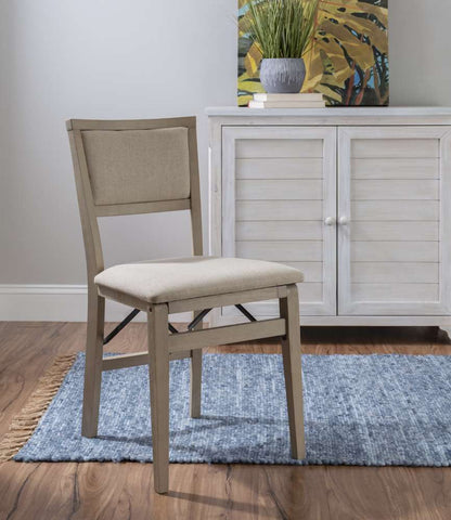 Linon Home Decor - Keira Pad Back Folding Chairs Grey Wash (Set of 2) - FD31GWASH02ASU veiw 8