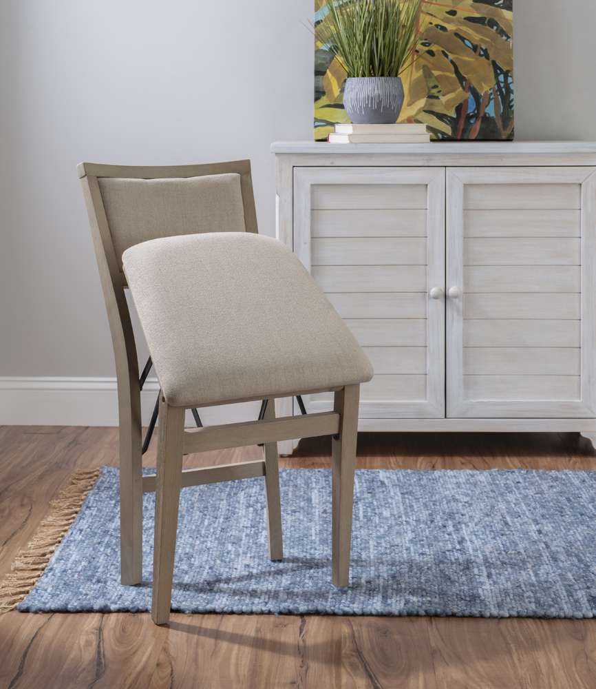 Linon Home Decor - Keira Pad Back Folding Chairs Grey Wash (Set of 2) - FD31GWASH02ASU veiw 9