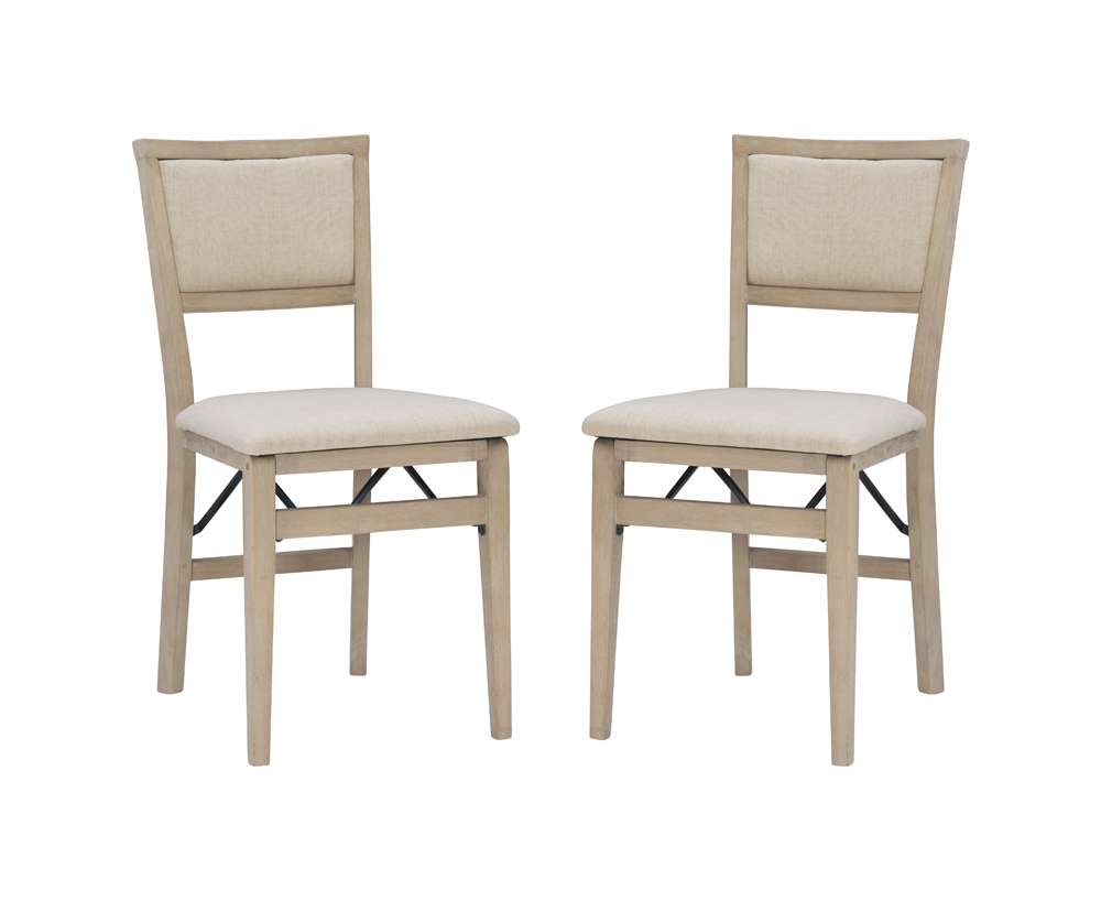 Linon Home Decor - Keira Pad Back Folding Chairs Grey Wash (Set of 2) - FD31GWASH02ASU veiw 10