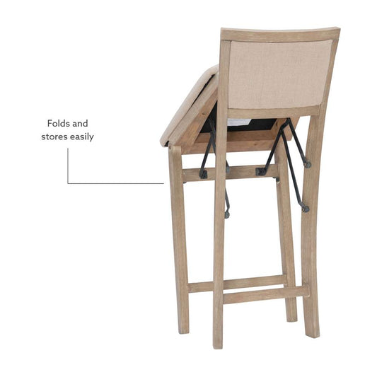 Linon Home Decor - Keira Pad Back Folding Counter Stool Grey Wash - FD38GWASH01U_LIN veiw 2