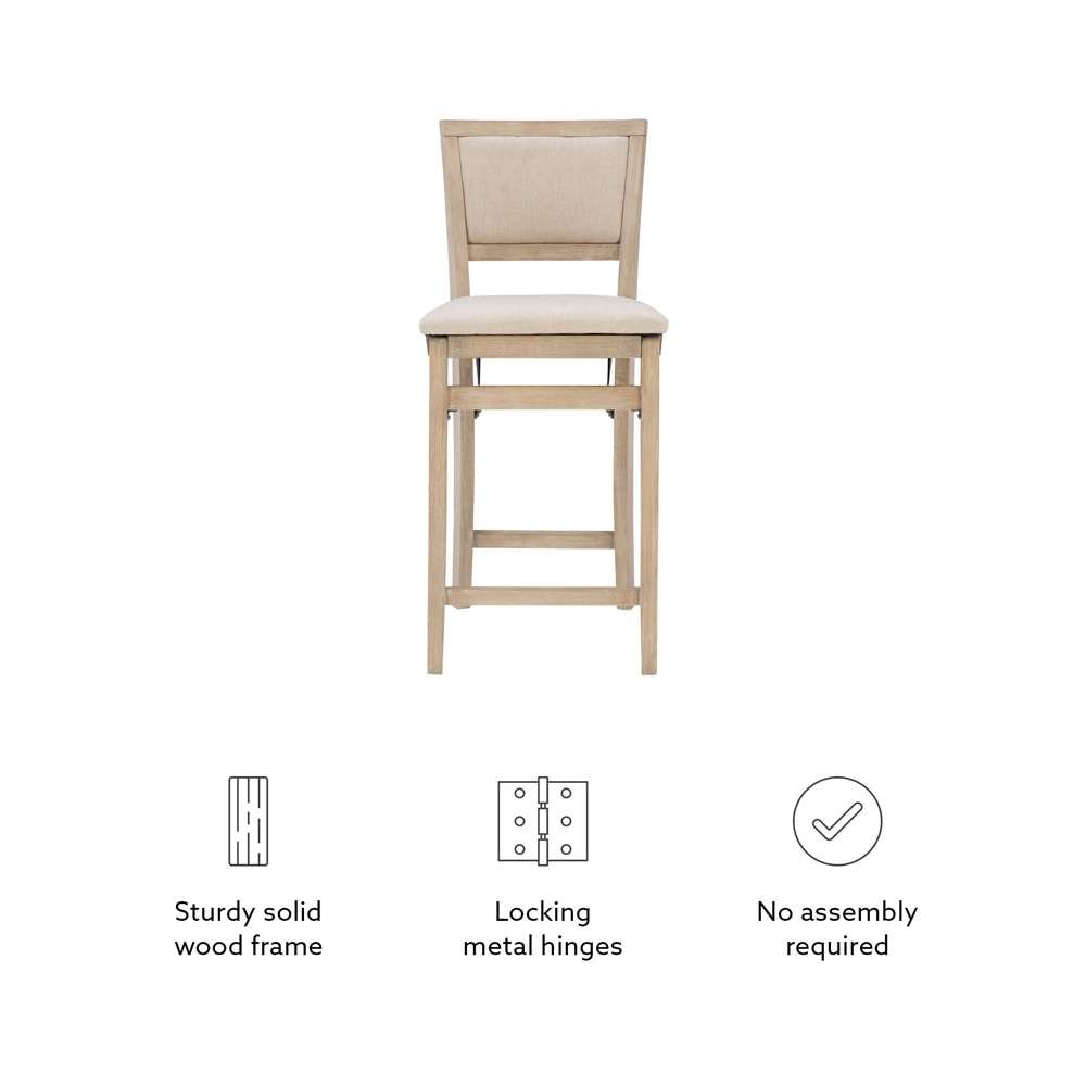Linon Home Decor - Keira Pad Back Folding Counter Stool Grey Wash - FD38GWASH01U_LIN veiw 4