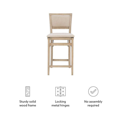 Linon Home Decor - Keira Pad Back Folding Counter Stool Grey Wash - FD38GWASH01U_LIN veiw 4