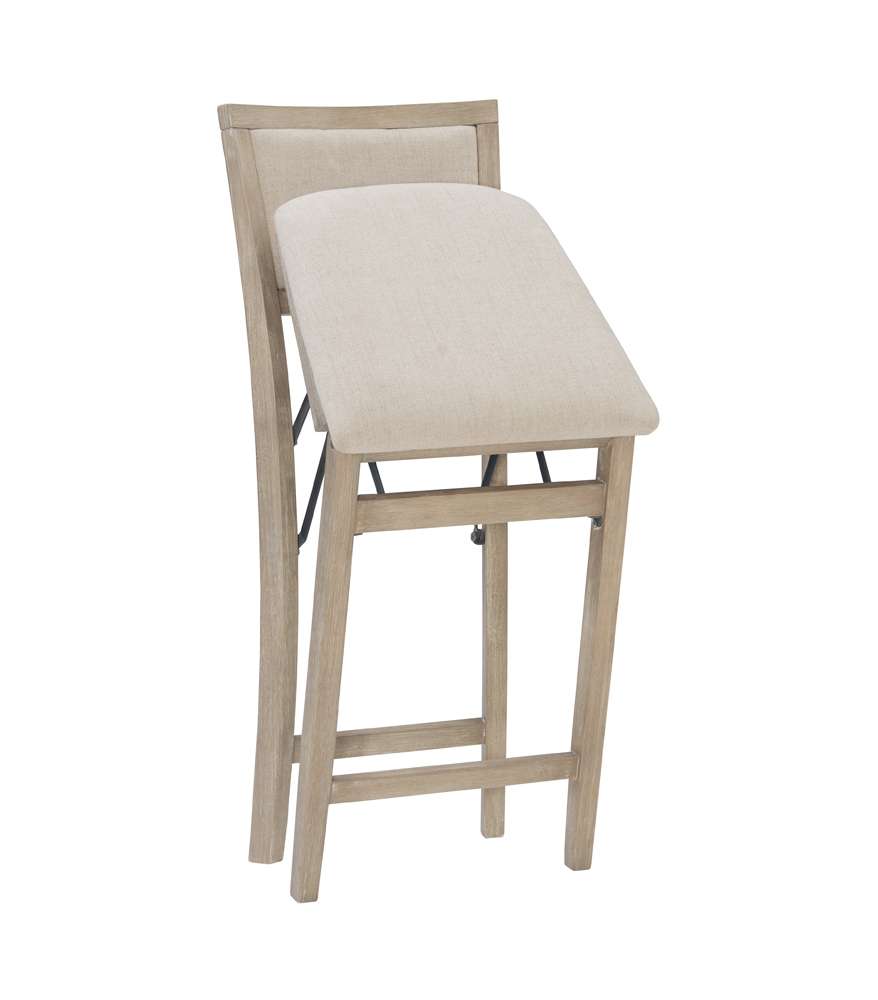 Linon Home Decor - Keira Pad Back Folding Counter Stool Grey Wash - FD38GWASH01U_LIN veiw 6