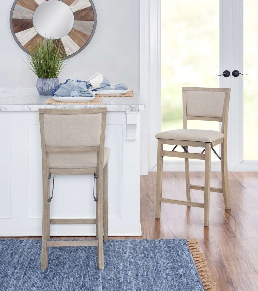 Linon Home Decor - Keira Pad Back Folding Counter Stool Grey Wash - FD38GWASH01U_LIN veiw 9