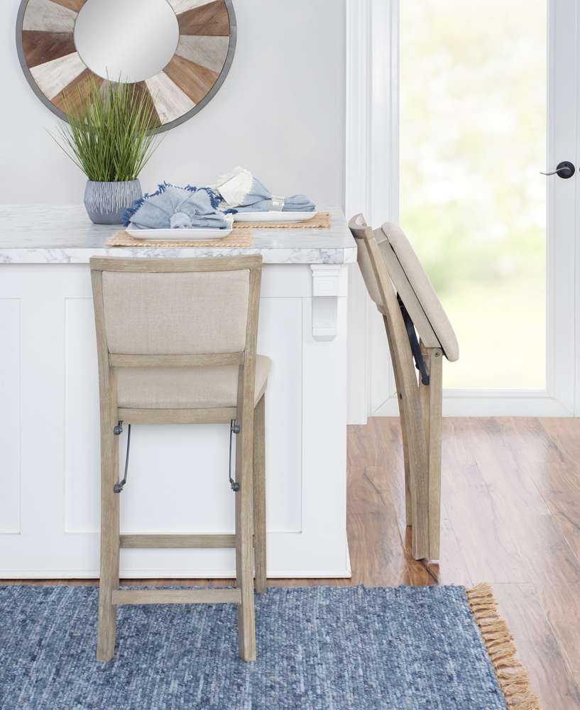 Linon Home Decor - Keira Pad Back Folding Counter Stool Grey Wash - FD38GWASH01U_LIN veiw 10