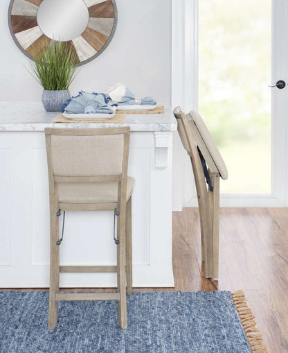 Linon Home Decor - Keira Pad Back Folding Counter Stool Grey Wash - FD38GWASH01U_LIN veiw 10