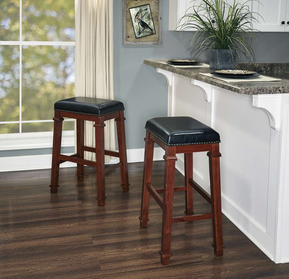 Linon Home Decor - Kennedy Backless Pu Bar Stool  - 558122DKCHY01U veiw 6