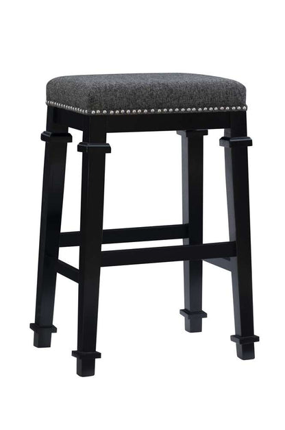 Linon Home Decor - Kennedy Black And White Tweed Backless Bar Stool - BS094BLK01U veiw 1
