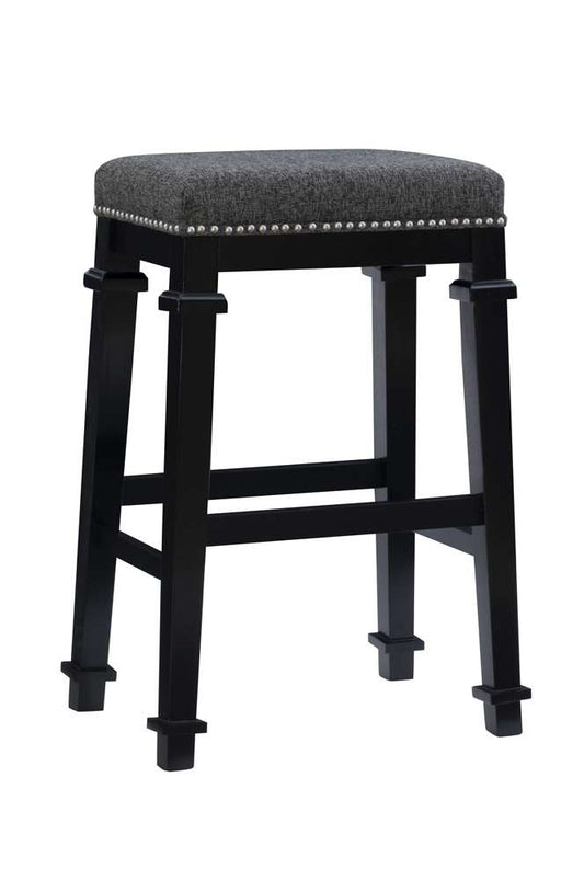 Linon Home Decor - Kennedy Black And White Tweed Backless Bar Stool - BS094BLK01U veiw 1