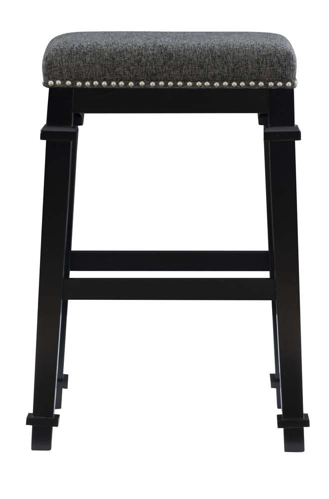 Linon Home Decor - Kennedy Black And White Tweed Backless Bar Stool - BS094BLK01U veiw 2