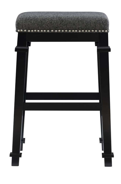 Linon Home Decor - Kennedy Black And White Tweed Backless Bar Stool - BS094BLK01U veiw 2