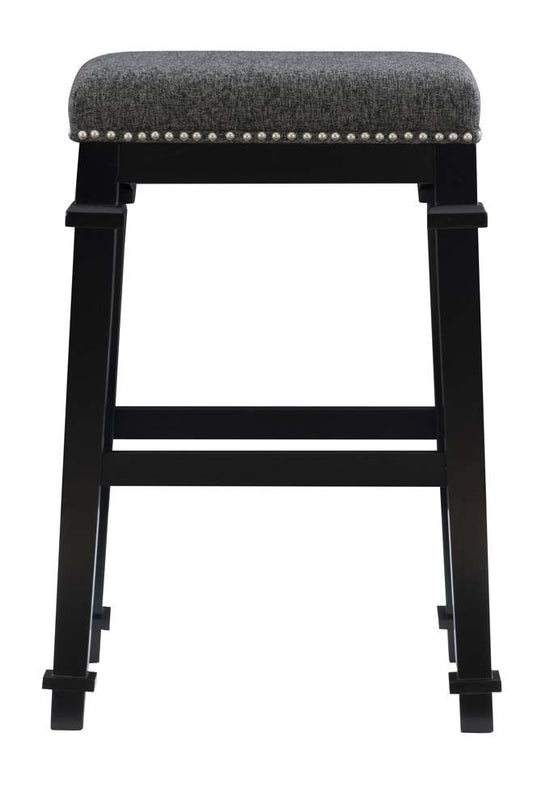 Linon Home Decor - Kennedy Black And White Tweed Backless Bar Stool - BS094BLK01U veiw 2