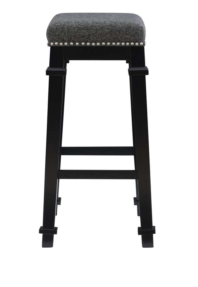 Linon Home Decor - Kennedy Black And White Tweed Backless Bar Stool - BS094BLK01U veiw 3