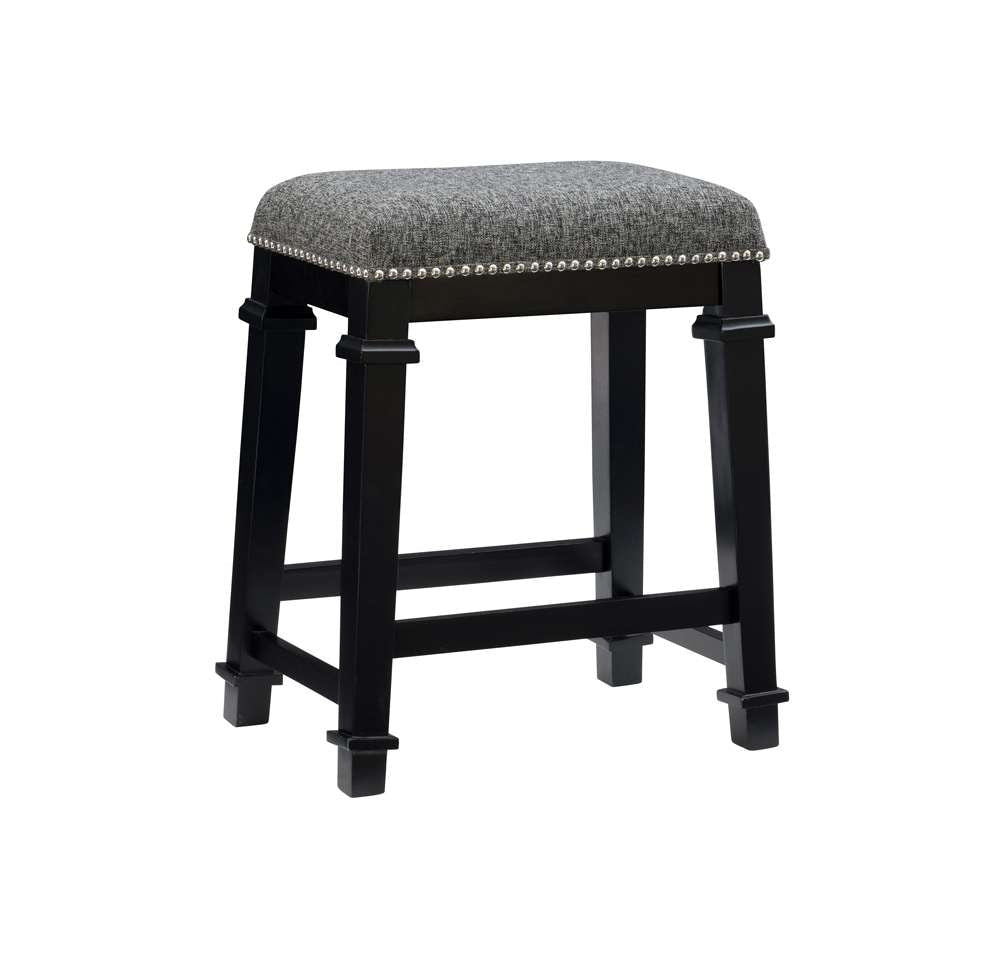 Linon Home Decor - Kennedy Black And White Tweed Backless Counter Stool - CS092BLK01U veiw 1