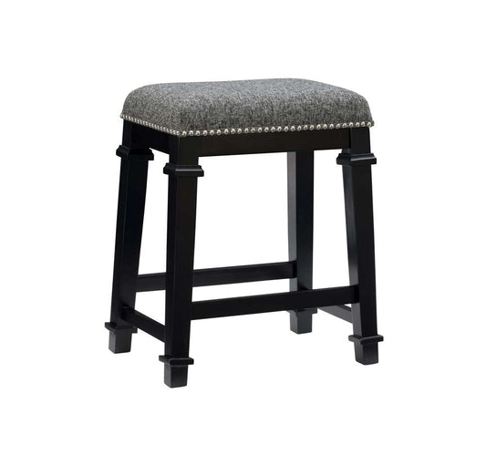 Linon Home Decor - Kennedy Black And White Tweed Backless Counter Stool - CS092BLK01U veiw 1
