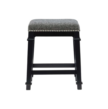 Linon Home Decor - Kennedy Black And White Tweed Backless Counter Stool - CS092BLK01U veiw 2