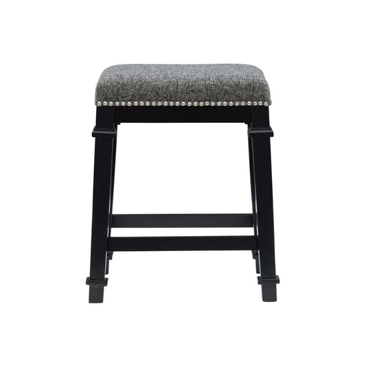 Linon Home Decor - Kennedy Black And White Tweed Backless Counter Stool - CS092BLK01U veiw 2